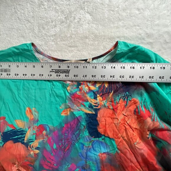 Soft Surroundings Womens Marciana Bright Abstract Sea Reef Colorful Top Size 1X - Picture 5 of 7